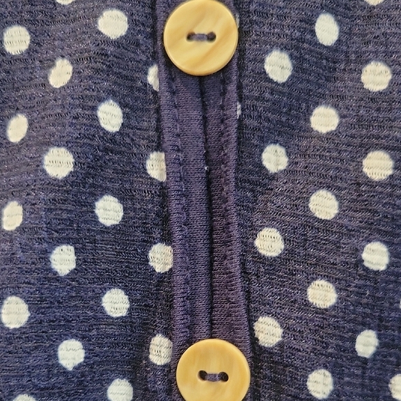 Lavish Midnight Blue and White Dot Blouse - Picture 6 of 8
